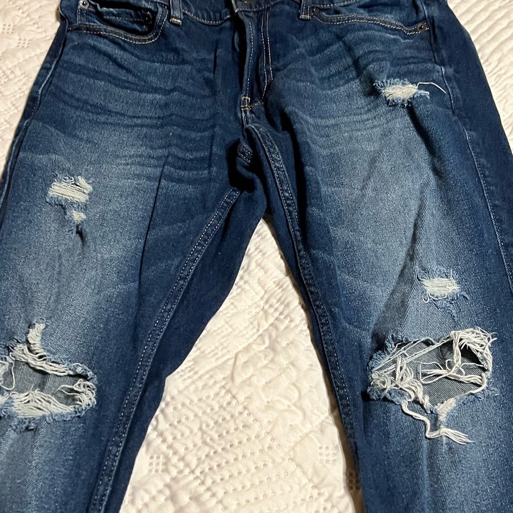 Hollister Skinny Epic Flex Jeans Dark Wash 31x32 Distressed - Picture 3 of 6